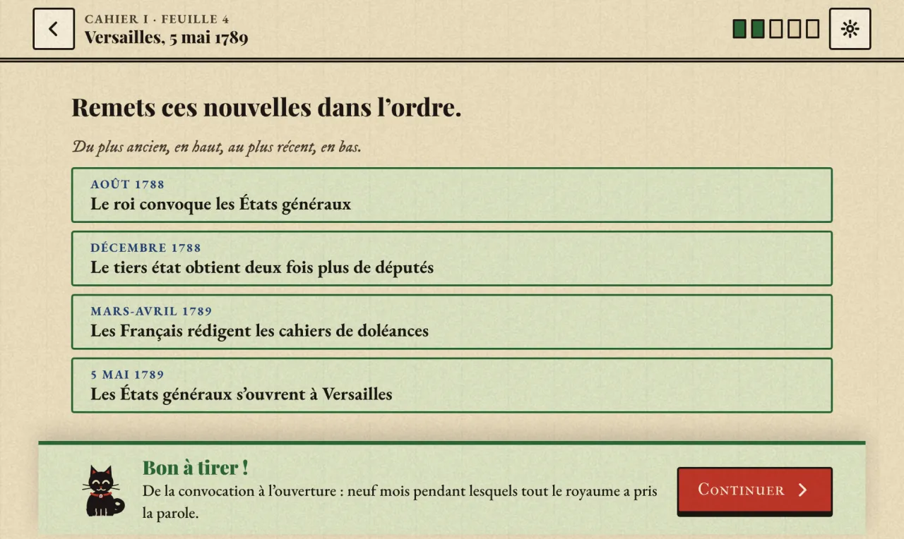 Frise validée : de la convocation des États généraux (août 1788) à leur ouverture à Versailles (5 mai 1789)