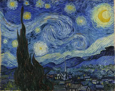 La Nuit étoilée, Vincent van Gogh, 1889 (détail)