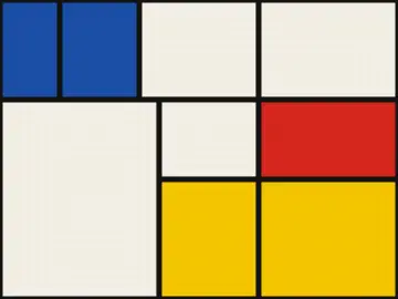Paysage à la maison, peint par le jeu à la manière : Abstraction