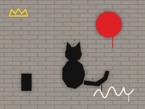Chat sur les toits, peint par le jeu à la manière du street art