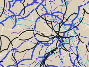 Paysage à la maison, peint par le jeu à la manière : Expressionnisme abstrait