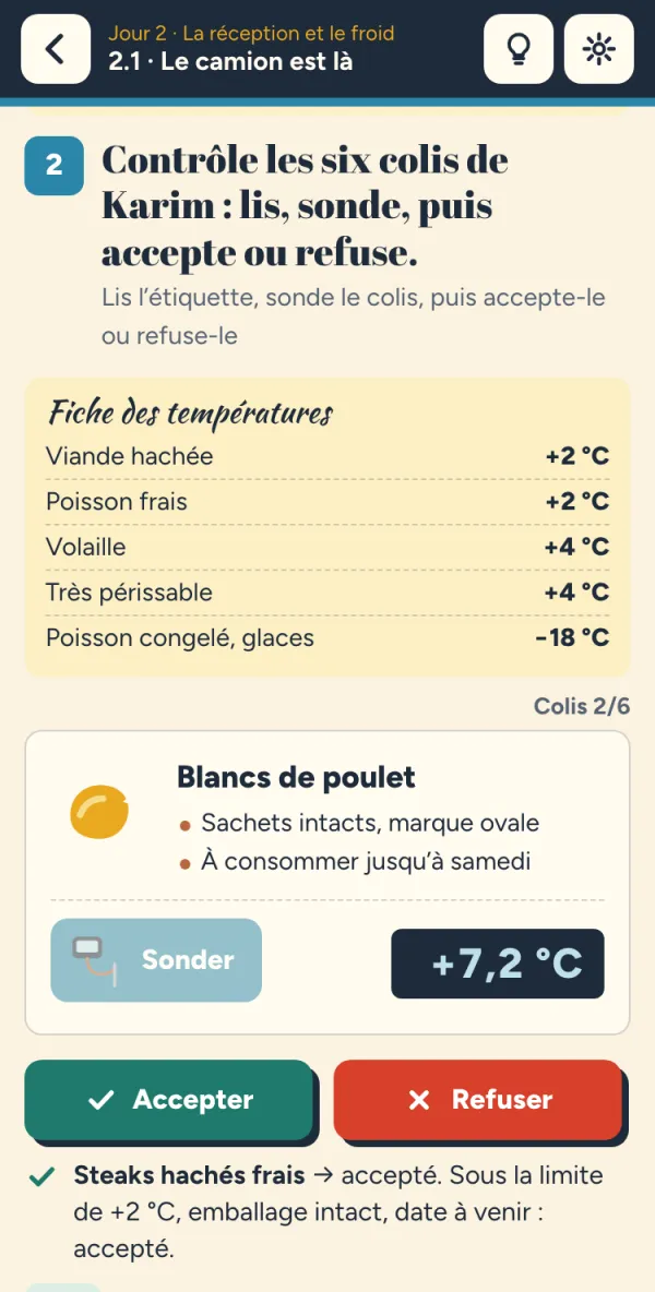 Sur téléphone : la réception